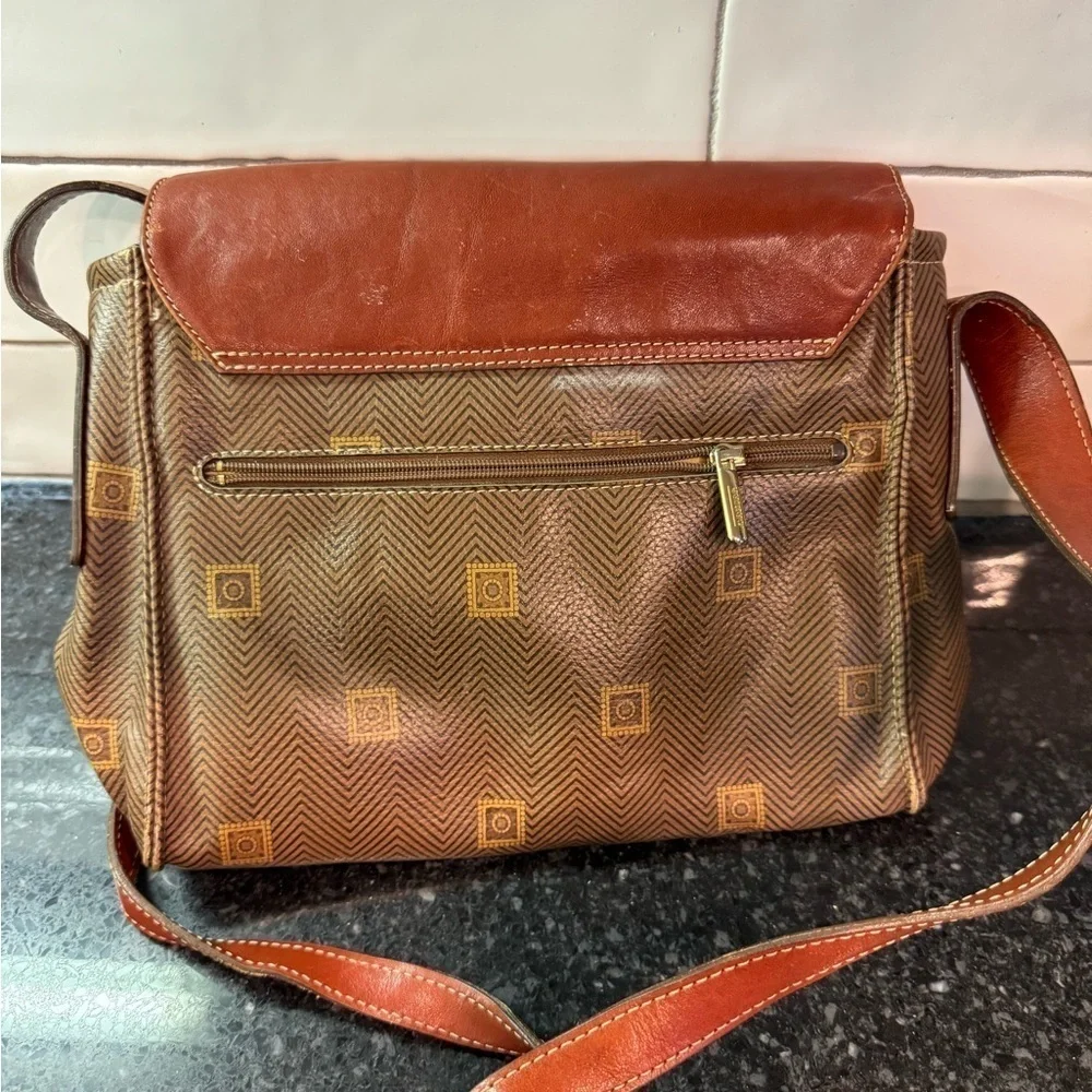 Vintage TEXIER Leather & Canvas Messenger Doctor Purse Bag & Wallet Set France